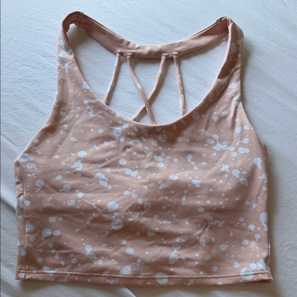 Pink and White Splatter Crop Top